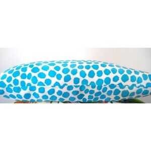 GENEVIEVE GORDER Turquoise Dot‎ 10X20 LUMBAR IN/OUTDOOR Throw Pillow Cover NEW